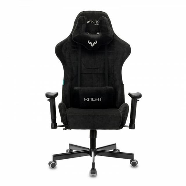 Кресло игровое Zombie VIKING KNIGHT Fabric черный Light-20 с подголов. крестов. металл