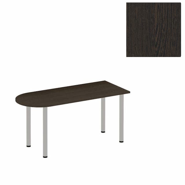 Стол письменный полукруглый на хромированных опорах Юнитекс Формула МХ ФР 2102 ВТ (160x67x75) венге темный
