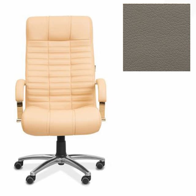 Кресло Юнитекс Атлант X для руководителя экокожа премиум серо-коричневая CN6