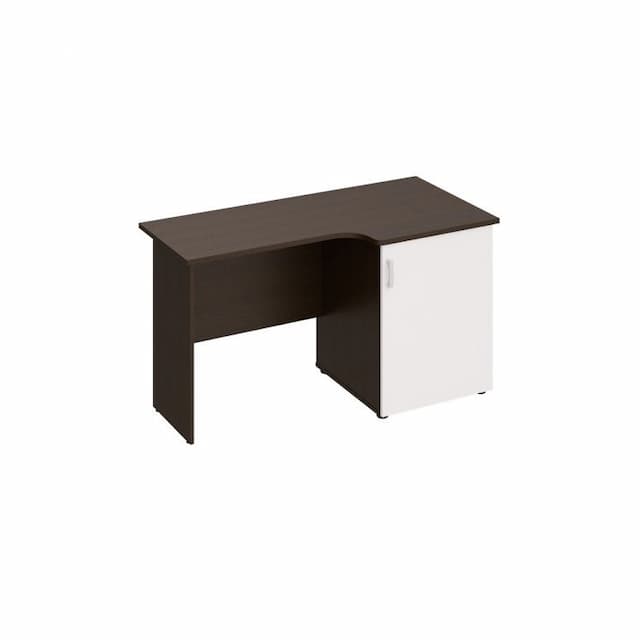 Стол с тумбой под минибар и ТВ, правый Юнитекс ВЕНЕЦИЯ NEW ВЕ 623 ВТ/БП венге темный/белый премиум
