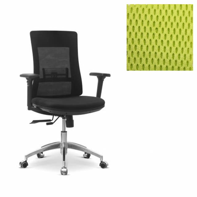 Кресло персонала Юнитекс Pulse A X/SL/3D ткань TW салатовая