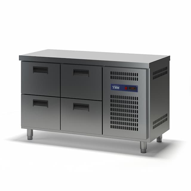 Стол холодильный ТММ СХСБ-К-2/4Я (с бортом)(1390х700х870)