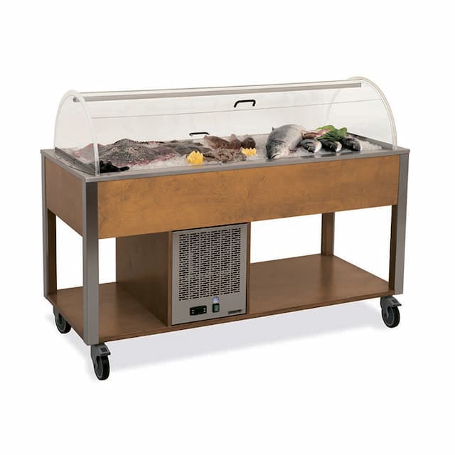 Стол для выкладки "рыбы на льду" MetalCarrelli 6930.4W (венге)