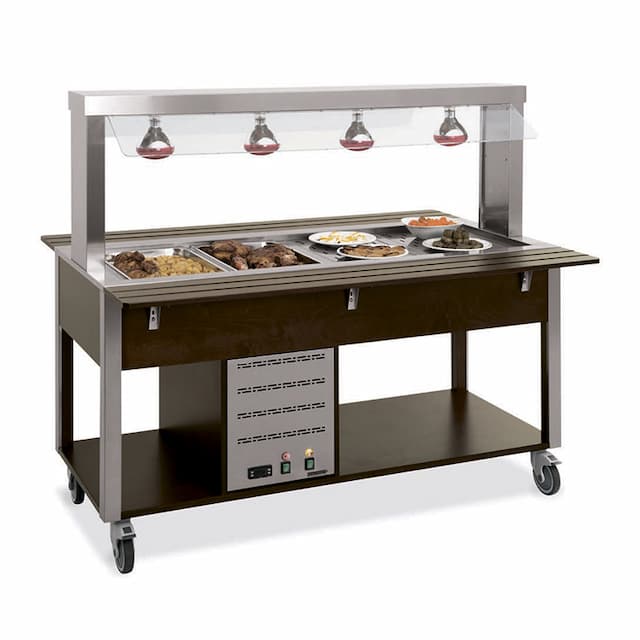 Стол Шведский тепловой (защитное стекло статичное, лампы) MetalCarrelli 6910.4L-RAL (цвет по RAL)