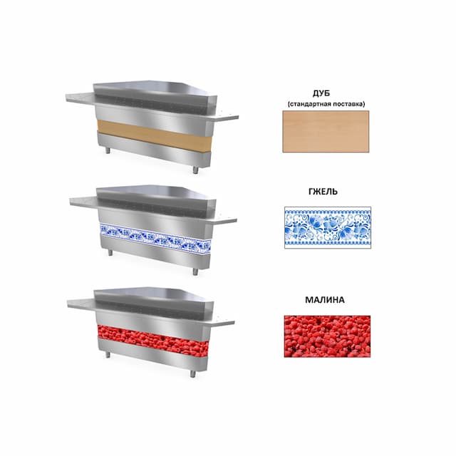 Панель передняя ATESY Ривьера (1269мм - 1шт, 90мм - 2шт, для МП внутренний 90°) - дуб (стандарт. пост.)